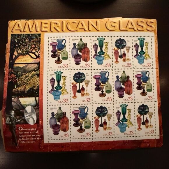 Scott Other - MNH Scott ‘99 #3328a American Glass Sheet 33 Cent Sheet of 20 Stamps Unused